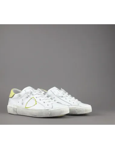 Philippe Model _ Sa Sneakers Donna Paris x Pelle Bianco Vintage Spoiler Giallo Prezzo 320,00