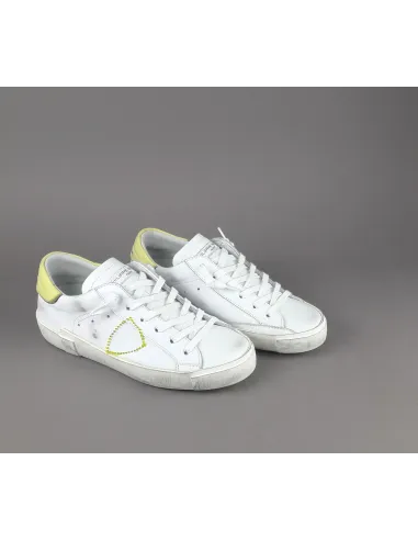 Philippe Model _ Sa Sneakers Donna Paris x Pelle Bianco Vintage Spoiler Giallo Prezzo 320,00