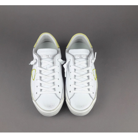 Philippe Model _ Sa Sneakers Donna Paris x Pelle Bianco Vintage Spoiler Giallo Prezzo 320,00