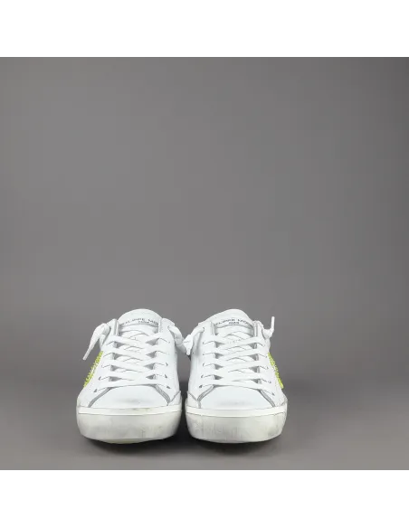 Philippe Model _ Sa Sneakers Donna Paris x Pelle Bianco Vintage Spoiler Giallo Prezzo 320,00
