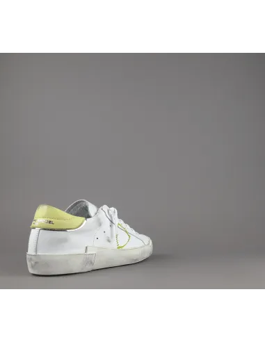 Philippe Model _ Sa Sneakers Donna Paris x Pelle Bianco Vintage Spoiler Giallo Prezzo 320,00