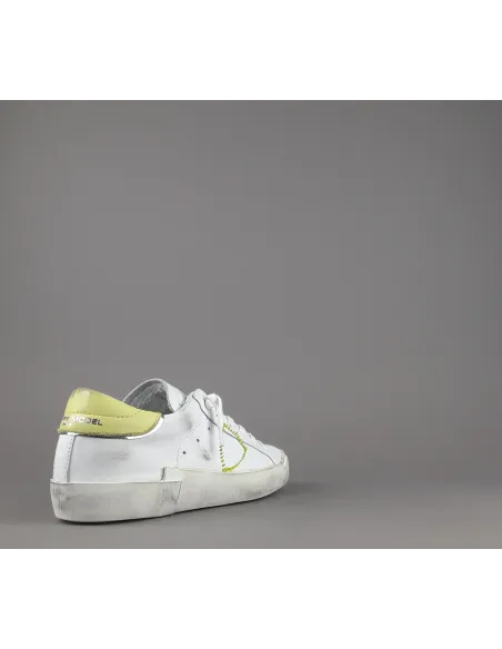 Philippe Model _ Sa Sneakers Donna Paris x Pelle Bianco Vintage Spoiler Giallo Prezzo 320,00