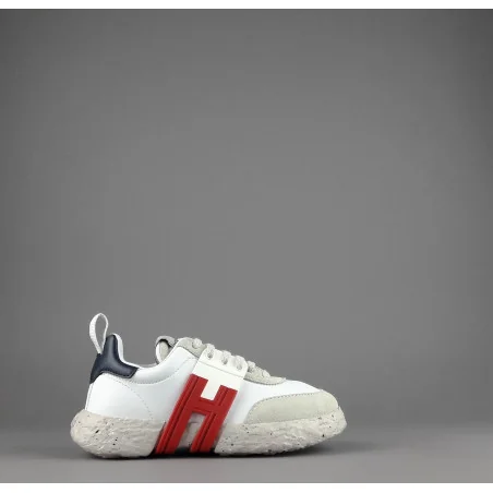 Hogan Sneaker Hogan-3R Junior Pelle Camoscio Bianco H Rossa Prezzo 250,00