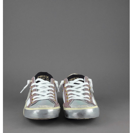 Philippe Model Sneakers Donna Paris x Pelle Bianco Rosa Spoiler Oro Prezzo 340,00