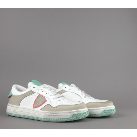Philippe Model Sneakers Donna Lyon Microfibra Vegan Bianco Verde Tiffany Prezzo 260,00