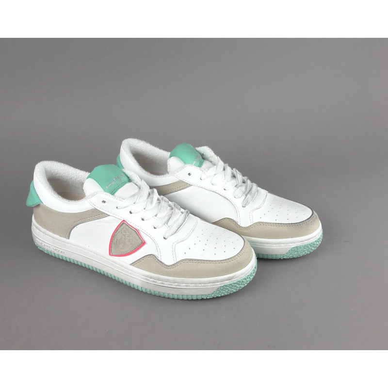 Philippe Model Sneakers Donna Lyon Microfibra Vegan Bianco Verde Tiffany Prezzo 260,00
