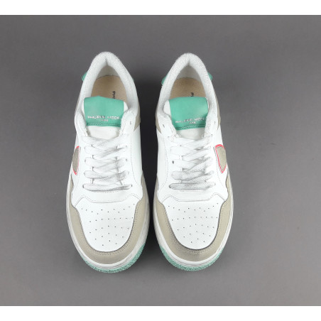 Philippe Model Sneakers Donna Lyon Microfibra Vegan Bianco Verde Tiffany Prezzo 260,00