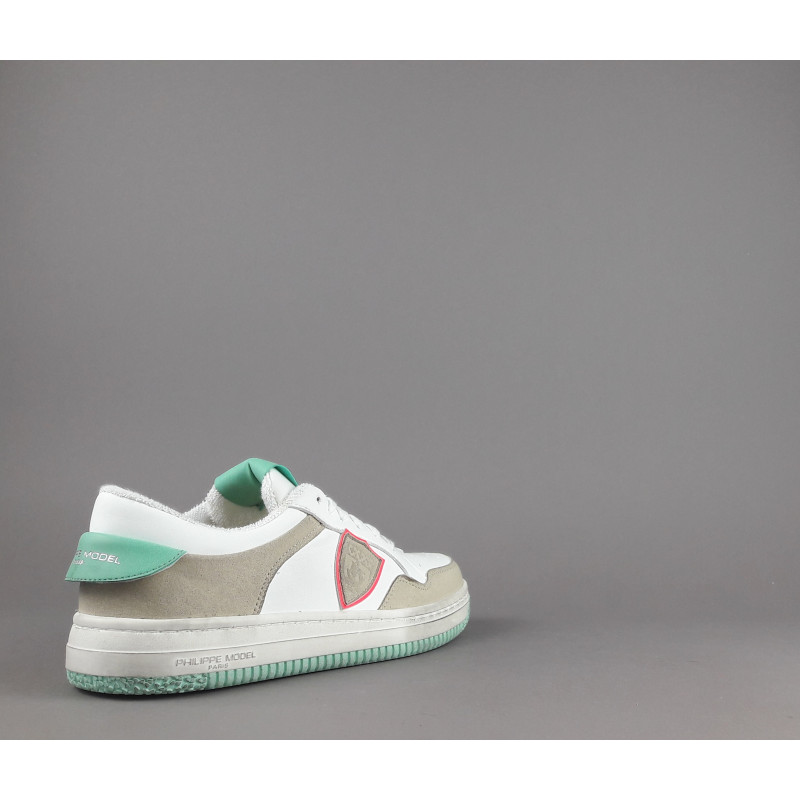 Philippe Model Sneakers Donna Lyon Microfibra Vegan Bianco Verde Tiffany Prezzo 260,00