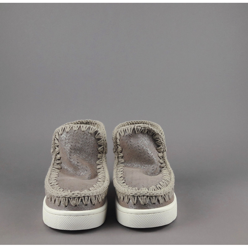 Mou Summer Eskimo Sneakers Donna Camoscio Effetto Microglitter Traforato Grigio Prezzo 170,00