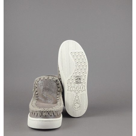 Mou Summer Eskimo Sneakers Donna Camoscio Effetto Microglitter Traforato Grigio Prezzo 170,00