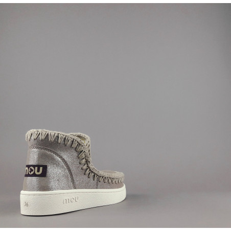 Mou Summer Eskimo Sneakers Donna Camoscio Effetto Microglitter Traforato Grigio Prezzo 170,00