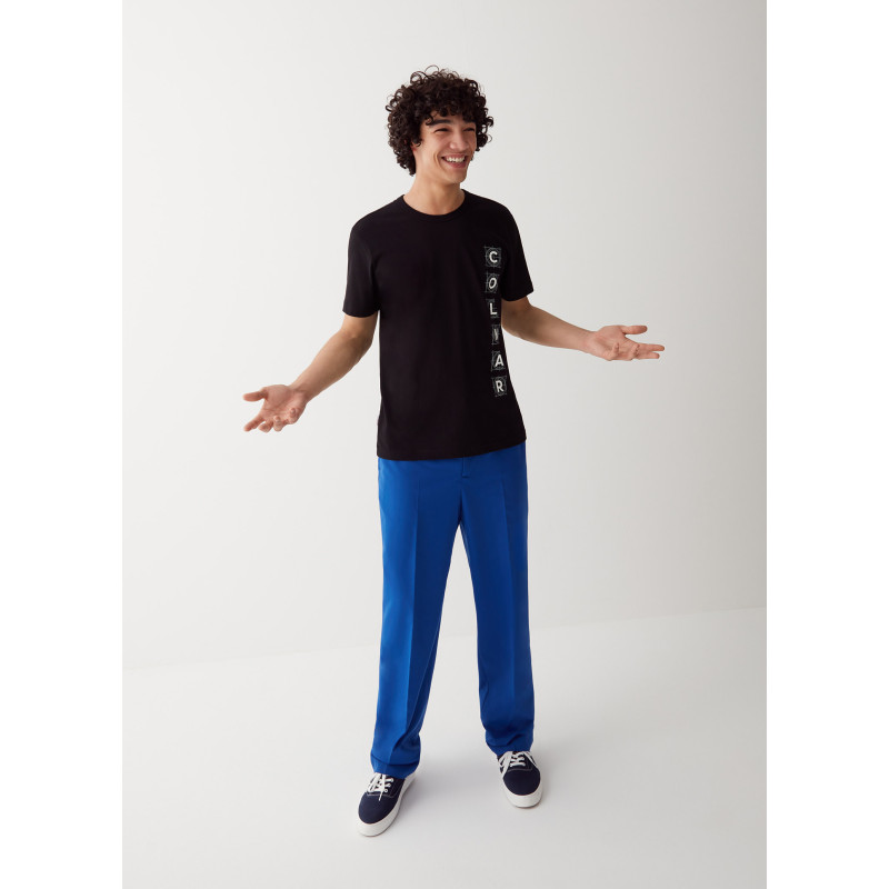 Colmar _ Sa T-Shirt Uomo Logo In Rilievo Cotone Nero Prezzo 60,00