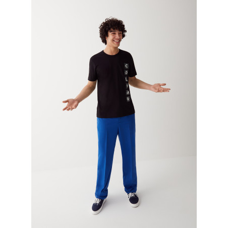 Colmar _ Sa T-Shirt Uomo Logo In Rilievo Cotone Nero Prezzo 60,00