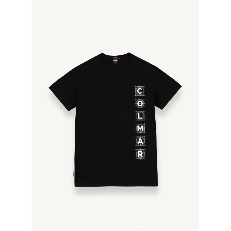 Colmar _ Sa T-Shirt Uomo Logo In Rilievo Cotone Nero Prezzo 60,00