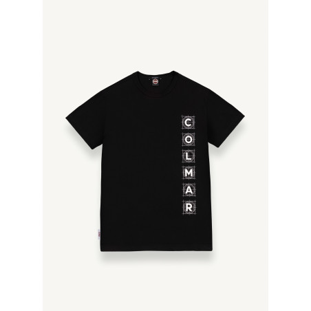 Colmar _ Sa T-Shirt Uomo Logo In Rilievo Cotone Nero Prezzo 60,00
