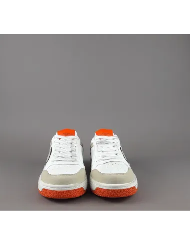 Philippe Model Sneakers Uomo Low Lyon Microfibra Vegan Bianco Arancio Fluo Prezzo 260,00