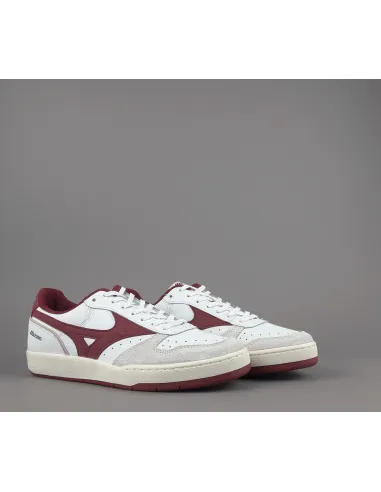 Mizuno Sneakers Uomo City Pelle Bianco Logo Bordeaux Prezzo 140,00
