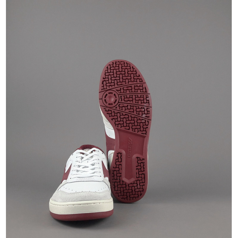 Mizuno _ Sa Sneakers Uomo City Pelle Bianco Logo Bordeaux Prezzo 140,00