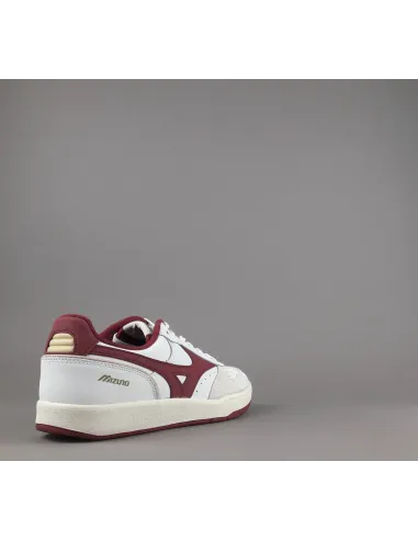 Mizuno Sneakers Uomo City Pelle Bianco Logo Bordeaux Prezzo 140,00