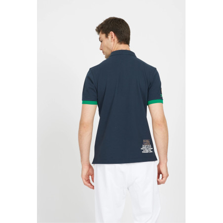 La Martina _ Sa Polo Uomo Valette Piqué Di Cotone Stretch Fit Regular Blu Scuro Prezzo 160,00