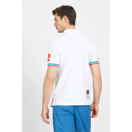 La Martina _ Sa Polo Uomo Valerio Piqué Di Cotone Stretch Fit Regular Bianco Prezzo 160,00