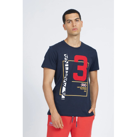 La Martina T-Shirt Uomo Verrall Cotone Fit Regular Blu Scuro Prezzo 80,00