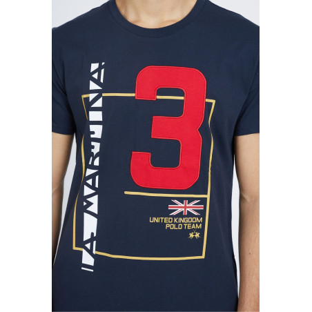 La Martina T-Shirt Uomo Verrall Cotone Fit Regular Blu Scuro Prezzo 80,00