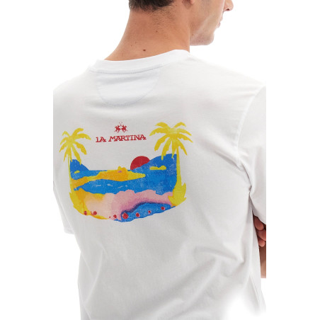 La Martina T-Shirt Uomo Veryl Cotone Over Fit Bianco Prezzo 70,00