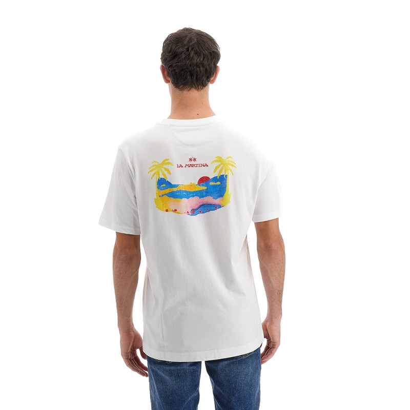 La Martina T-Shirt Uomo Veryl Cotone Over Fit Bianco Prezzo 70,00