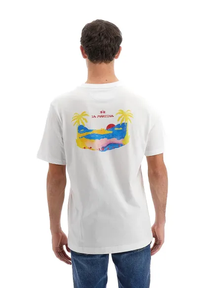 La Martina T-Shirt Uomo Veryl Cotone Over Fit Bianco Prezzo 70,00