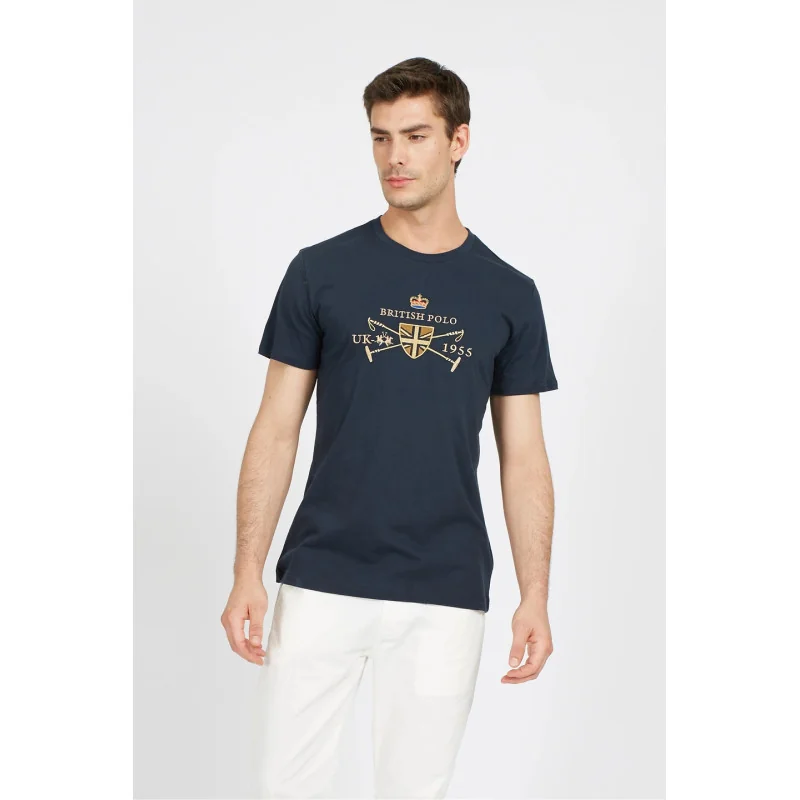 La Martina _ Sa T-Shirt Uomo Vic Cotone Fit Regular Blu Scuro Prezzo 75,00