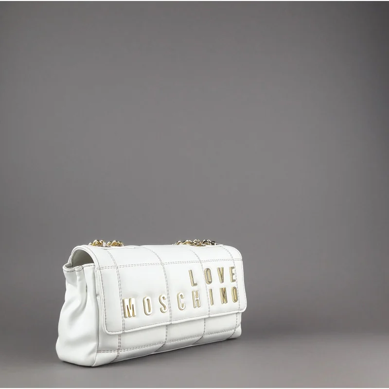 Love Moschino _ Sa Borsa A Spalla Piccola Donna Pu Trapuntato Bianco Prezzo 190,00