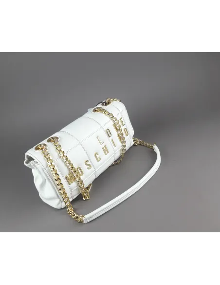 Love Moschino _ Borsa A Spalla Piccola Donna Pu Trapuntato Bianco Prezzo 190,00