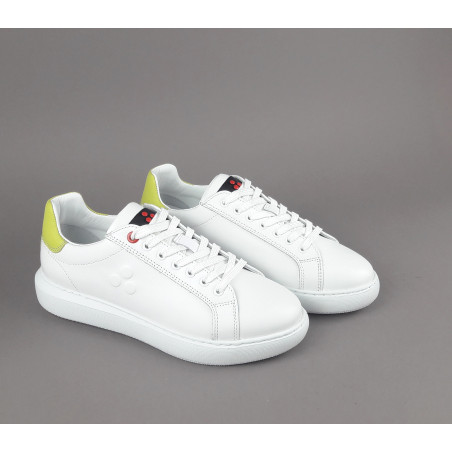 Peuterey _ Sa Sneakers Donna Pelle Bianco Spoiler Verde Acido Prezzo 215,00