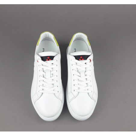 Peuterey _ Sa Sneakers Donna Pelle Bianco Spoiler Verde Acido Prezzo 215,00