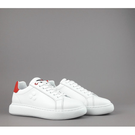 Peuterey _ Sa Sneakers Donna Pelle Bianco Spoiler Rosso Prezzo 215,00