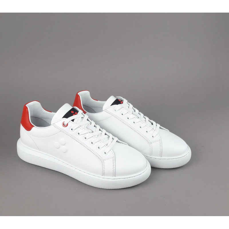 Peuterey _ Sa Sneakers Donna Pelle Bianco Spoiler Rosso Prezzo 215,00