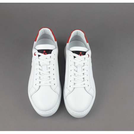 Peuterey _ Sa Sneakers Donna Pelle Bianco Spoiler Rosso Prezzo 215,00