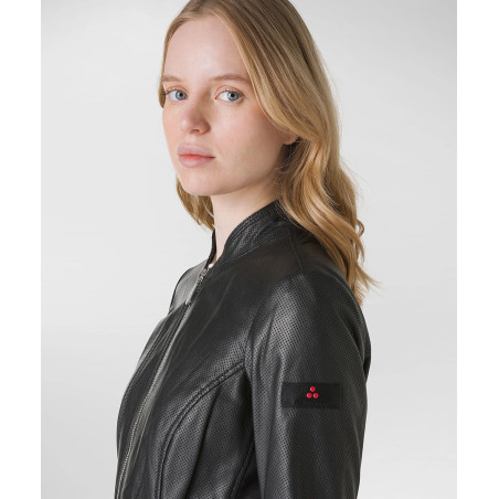 Peuterey _ Sa Giubbino Biker Donna Pelle Nero Prezzo 620,00