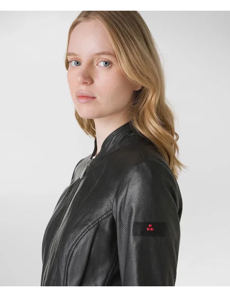 Peuterey Giubbino Biker Donna Pelle Nero Prezzo 620,00