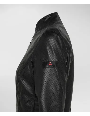 Peuterey _ Sa Giubbino Biker Donna Pelle Nero Prezzo 620,00