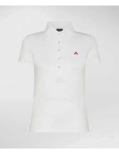 Peuterey Polo Donna Piquè Di Cotone Stretch Bianco Prezzo 89,00