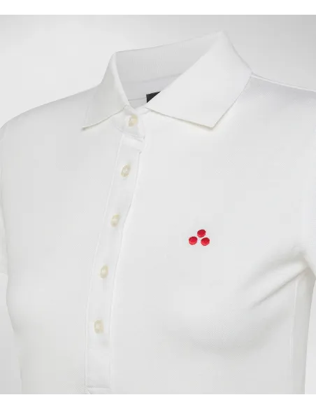 Peuterey Polo Donna Piquè Di Cotone Stretch Bianco Prezzo 89,00