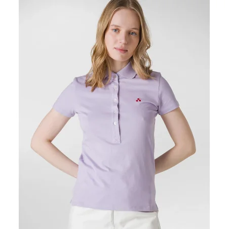 Peuterey Polo Donna Piquè Di Cotone Stretch Lilla Prezzo 89,00