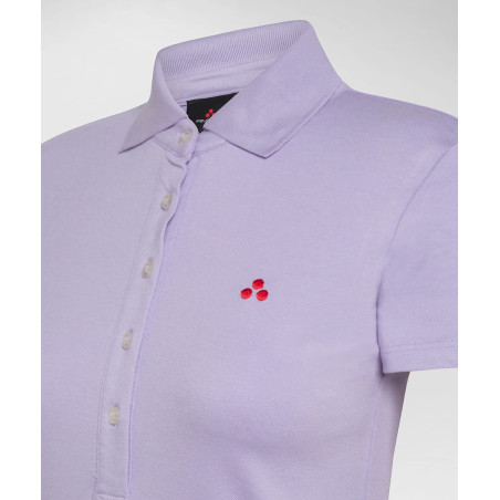 Peuterey _ Sa Polo Donna Piquè Di Cotone Stretch Lilla Prezzo 89,00