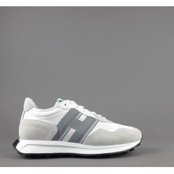 Hogan _ Sa Sneakers H601 Uomo Camoscio Tela Bianco Opaco H Gommata Stampata Prezzo 420,00