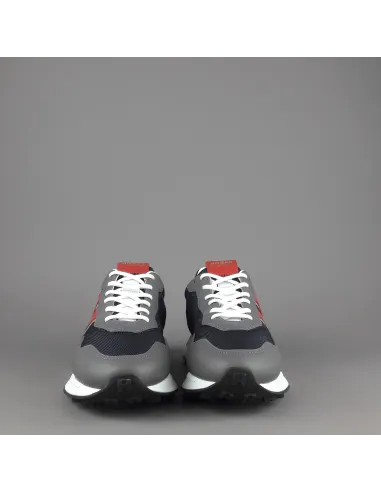 Hogan _ Sneakers H601 Uomo Pelle Tela Grigio/Blu H Gommata Prezzo 460,00