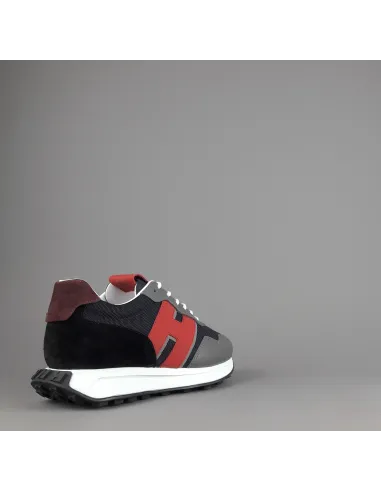 Hogan _ Sneakers H601 Uomo Pelle Tela Grigio/Blu H Gommata Prezzo 460,00