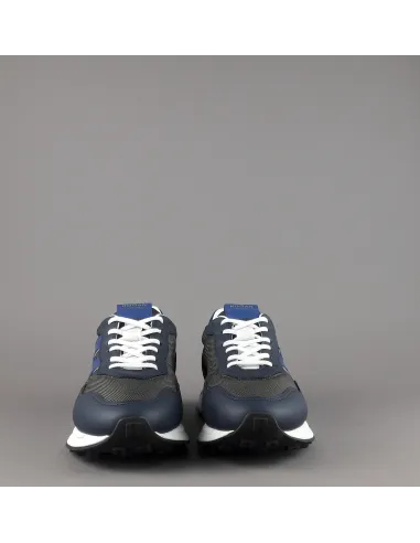 Hogan Sneakers H601 Uomo Pelle Tela Blu Scuro H Gommata Prezzo 460,00