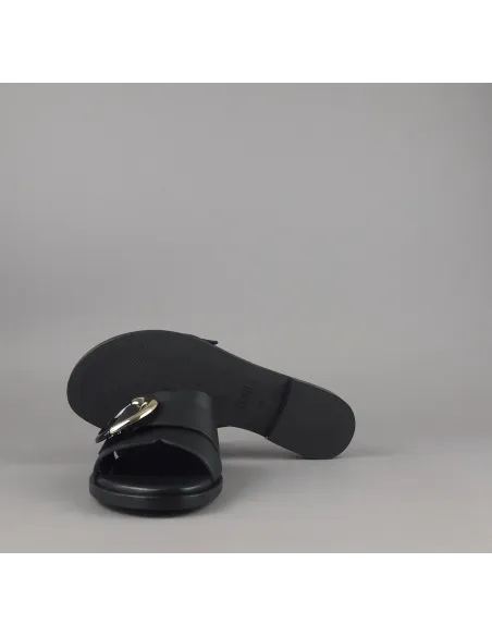 Frau Slipper Donna Pelle Nero Fibbia Metallo Prezzo 95,00